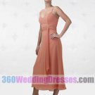 A-Line Scoop Natural Waist Tea Length Chiffon Bridesmaid Dresses