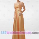 Sheath Strapless Natural Waist Long Satin Elegant Bridesmaid Dresses