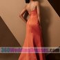 Mermaid Scoop Empire Waist Spaghetti Straps Satin Orange Bridesmaid Dresses