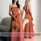 A-Line Strapless Natural Waist Satin Elegant Bridesmaid Dresses