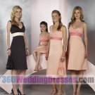 A-Line V-Neck Empire Waist Tank Short Satin Cheap Bridesmaid Dresses