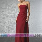 Sheath Strapless Dropped Waist Chiffon Bridesmaid Dresses
