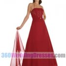 A-Line Halter Natural Waist Spaghetti Straps Long Chiffon Bridesmaid Dresses