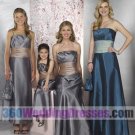 A-Line Strapless Natural Waist Long Taffeta Blue Bridesmaid Dresses