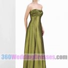 A-Line Strapless Empire Waist Long Taffeta Green Bridesmaid Dresses