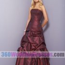 A-Line Strapless Dropped Waist Taffeta Bridesmaid Dresses