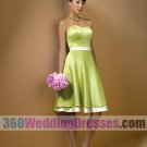 A-Line Strapless Natural Waist Short Taffeta Cheap Bridesmaid Dresses