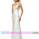 Sheath Scoop No Waist/Princess Seams Spaghetti Straps Long Satin Elegant Bridesmaid Dresses