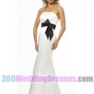 Mermaid Strapless Natural Waist Long Satin Cheap Bridesmaid Dresses