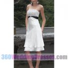 Sheath Strapless Empire Waist Short Lace Modern Bridesmaid Dresses