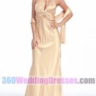 Sheath Halter Empire Waist Spaghetti Straps Tea Length Satin Cheap Evening Dresses
