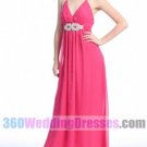 Sheath Halter Empire Waist Spaghetti Straps Chiffon Pink Evening Dresses