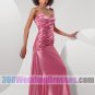 Mermaid V-Neck Dropped Waist Spaghetti Straps Satin Purple Prom Dresses