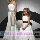 A-Line Jewel Natural Waist Tank Long Satin Cheap Flower Girl Dresses