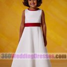 A-Line Jewel Natural Waist Tank Satin Ivory Flower Girl Dresses