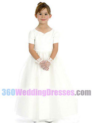 Satin White Flower Girl Dresses