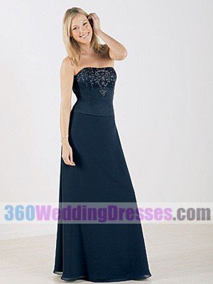 Sheath Strapless Dropped Waist Chiffon Mother of The Bride Dresses