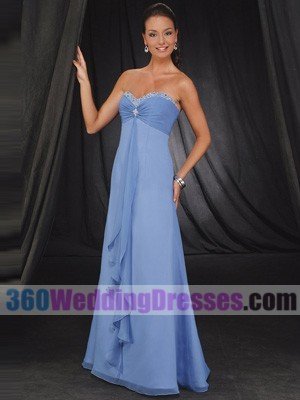 Sheath Strapless Empire Waist Chiffon Mother of The Bride Dresses