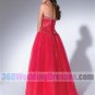 A-Line Halter Dropped Waist Long Corset/Lace-up Back Satin Red Prom Dresses