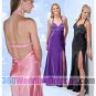 Sheath Halter Empire Waist Tank Long Satin Purple Prom Dresses