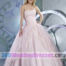 Princess/Ball Gown Strapless Basque Waist Long Satin Quinceanera Dresses