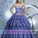 Princess/Ball Gown Strapless Dropped Waist Long Pleated Taffeta Quinceanera Dresses