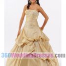 A-Line Strapless Dropped Waist Long Taffeta Quinceanera Dresses