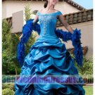 A-Line Tip of the Shoulder Dropped Waist Tank Long Taffeta Quinceanera Dresses