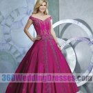 A-Line Tip of the Shoulder Dropped Waist Tank Long Taffeta Quinceanera Dresses