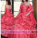 Princess/Ball Gown Strapless Dropped Waist Long Taffeta Quinceanera Dresses