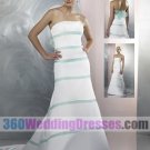 A-Line Strapless No Waist/Princess Seams Long Satin Cheap Wedding Dresses