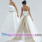 Scoop Natural Waist Spaghetti Straps Long Satin Cheap Wedding Dresses