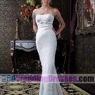 Mermaid Strapless Empire Waist Long Satin Cheap Wedding Dresses