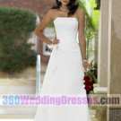 Sheath Strapless Dropped Waist Chiffon Beach Wedding Dresses