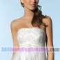 A-Line Strapless Empire Waist Short Lace Beach Wedding Dresses