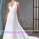 A-Line Halter Empire Waist Satin Cheap Wedding Dresses