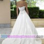 A-Line Strapless Empire Waist Taffeta Cheap Wedding Dresses