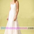 A-Line Sweetheart No Waist/Princess Seams Long Taffeta Cheap Wedding Dresses