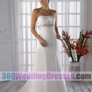 A-Line Strapless Empire Waist Long Satin Cheap Wedding Dresses