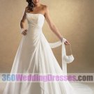 A-Line Strapless Dropped Waist Chiffon Corset Wedding Dresses
