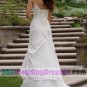 Sheath V-Neck Dropped Waist Spaghetti Straps Satin Corset Wedding Dresses