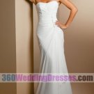 Sheath Strapless Dropped Waist Chiffon Simple Wedding Dresses