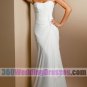 Sheath Strapless Dropped Waist Chiffon Simple Wedding Dresses