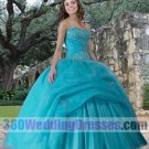Princess/Ball Gown Sweetheart Basque Waist Long Satin Quinceanera Dresses