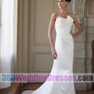 Mermaid Strapless Natural Waist Long Corset/Lace-up Back Satin Cheap Wedding Dresses