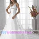 A-Line Halter Empire Waist Tank Long Satin Cheap Wedding Dresses