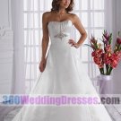 A-Line Sweetheart Empire Waist Long Satin Cheap Wedding Dresses