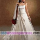 A-Line Strapless Dropped Waist Satin Corset Wedding Dresses