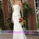 Sheath Strapless Natural Waist Satin Corset Wedding Dresses