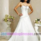 A-Line Strapless Dropped Waist Satin Corset Wedding Dresses